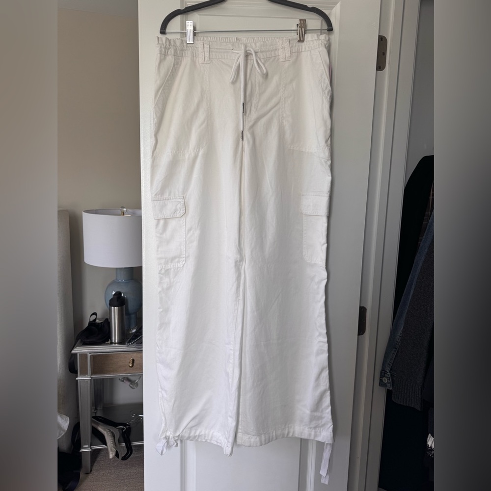 wild fable White Women’s Midrise Wide leg Cargo Beach Pants